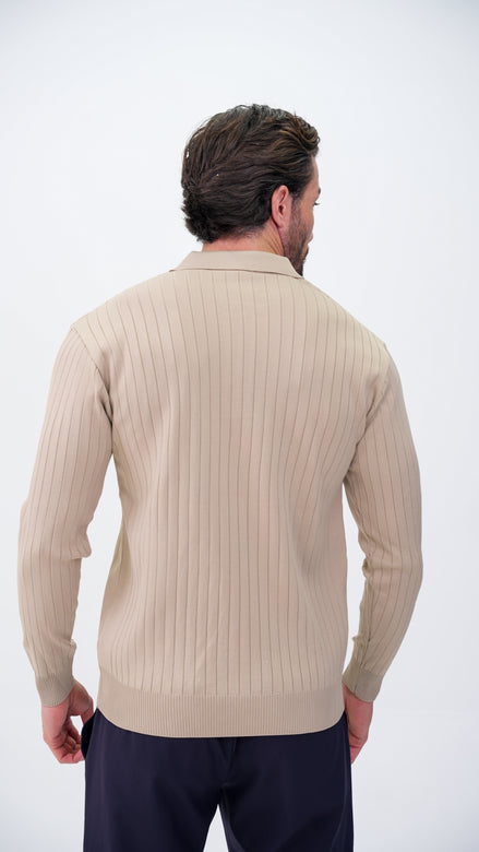 Pierres Dik Çizgili Polo Yaka Kazak - Vizyon