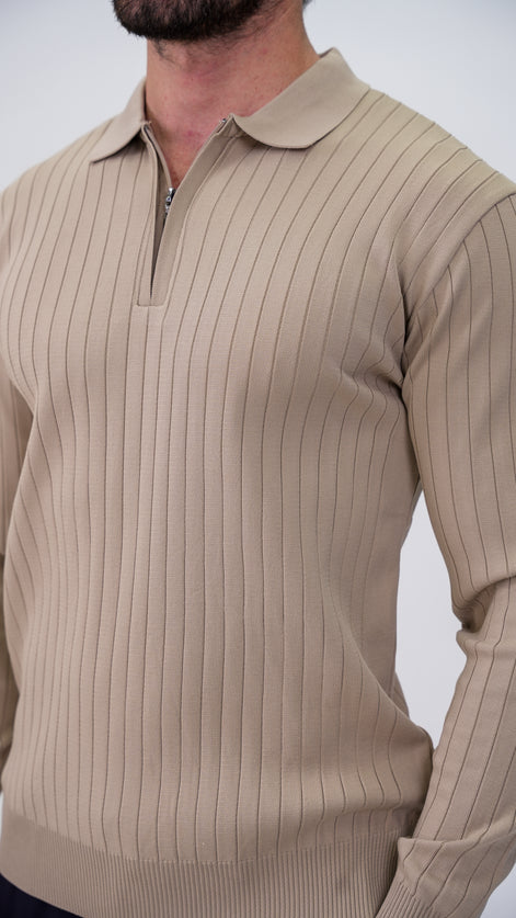 Pierres Dik Çizgili Polo Yaka Kazak - Vizyon