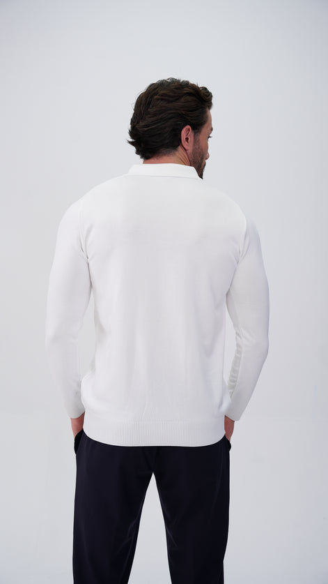 Soucy Polo Yaka Kazak - Beyaz