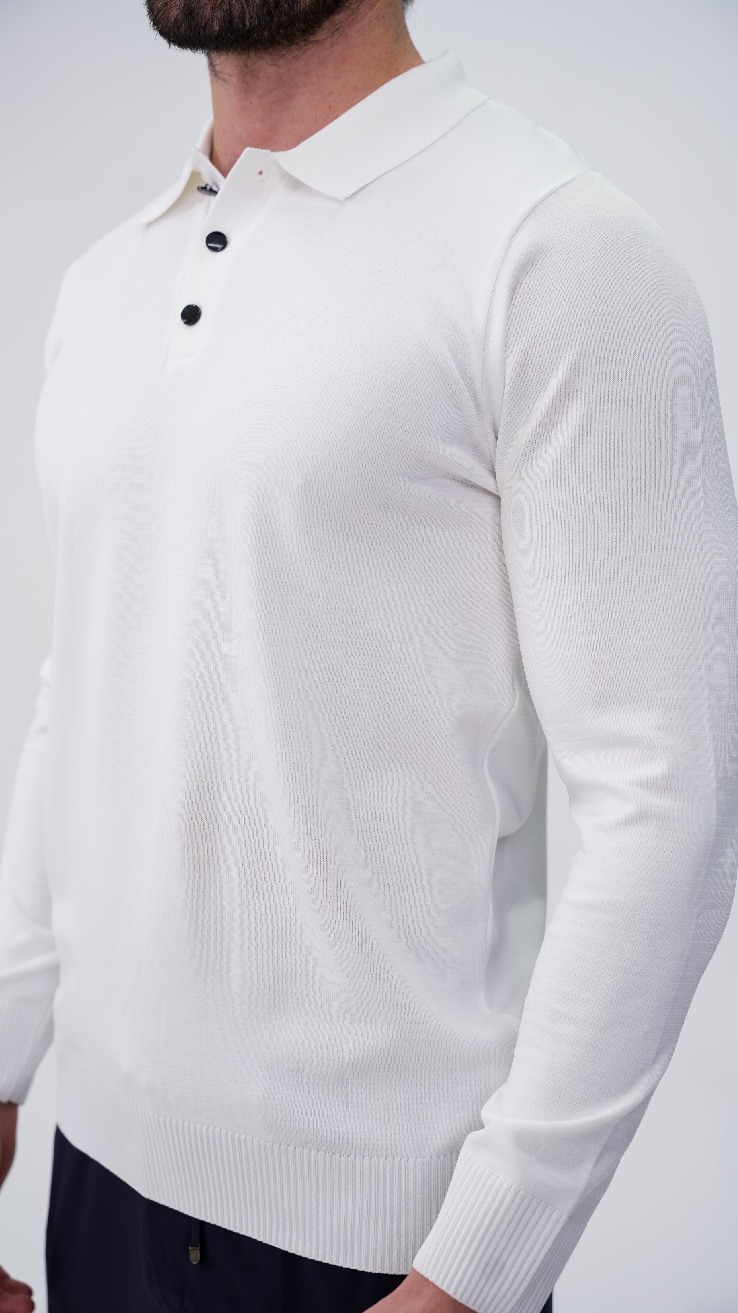 Soucy Polo Yaka Kazak - Beyaz