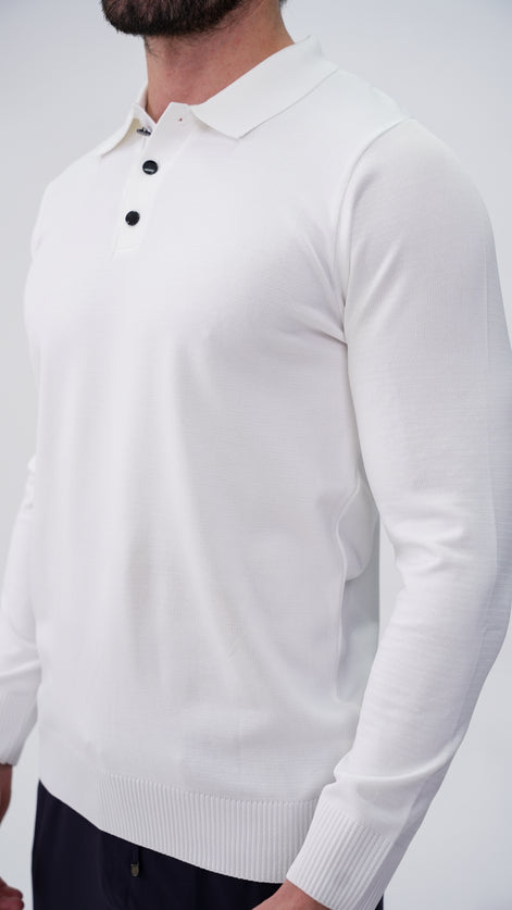 Soucy Polo Yaka Kazak - Beyaz