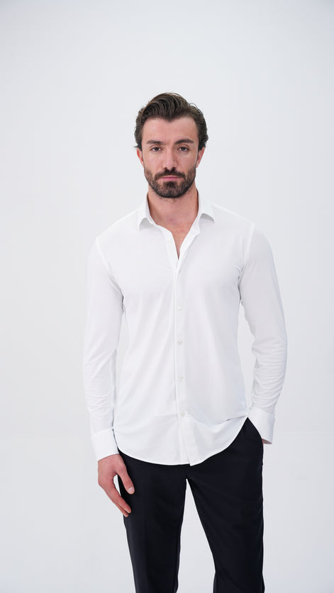 Stretchy Gömlek - Beyaz