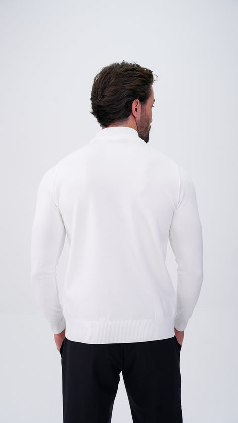 Grosse Yarım Boğazlı Kazak - Beyaz