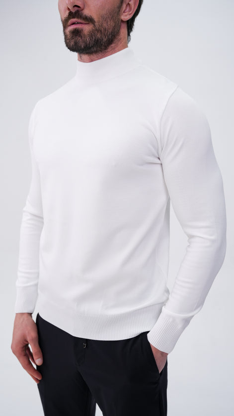 Grosse Yarım Boğazlı Kazak - Beyaz