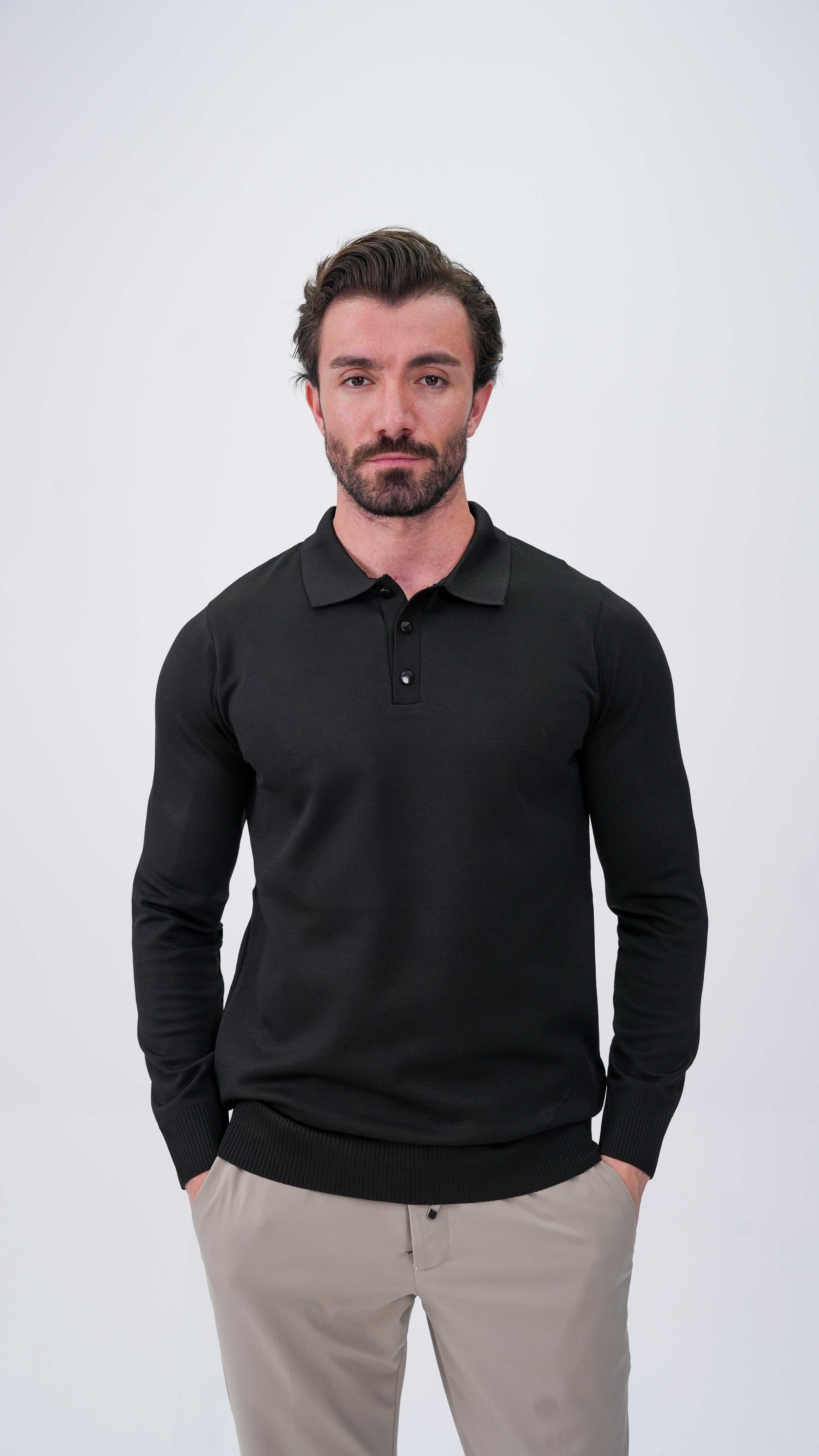 Soucy Polo Yaka Kazak - Siyah