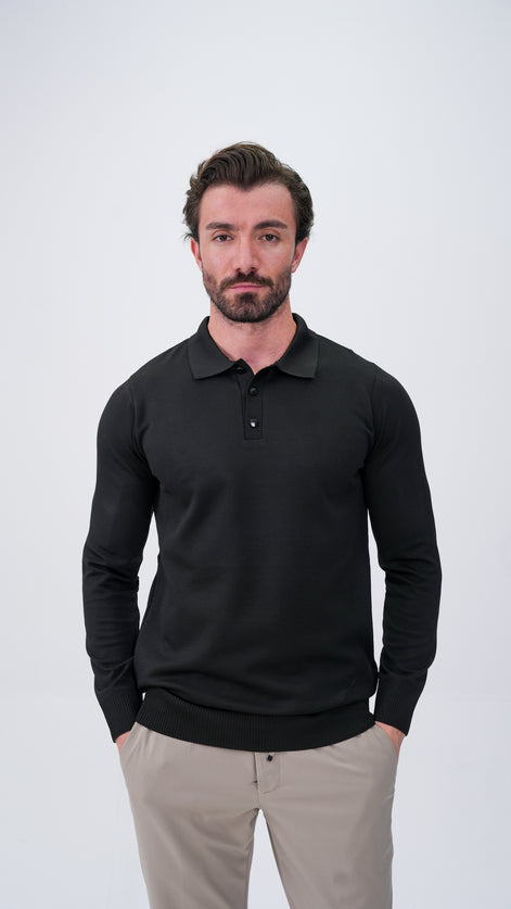 Soucy Polo Yaka Kazak - Siyah