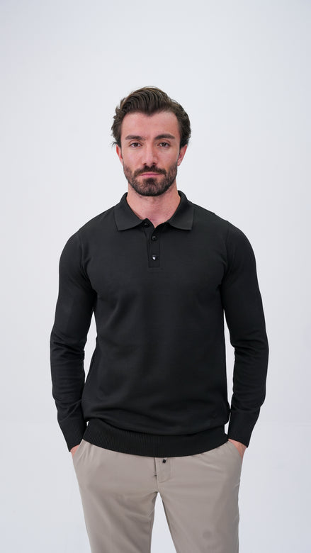 Soucy Polo Yaka Kazak - Siyah