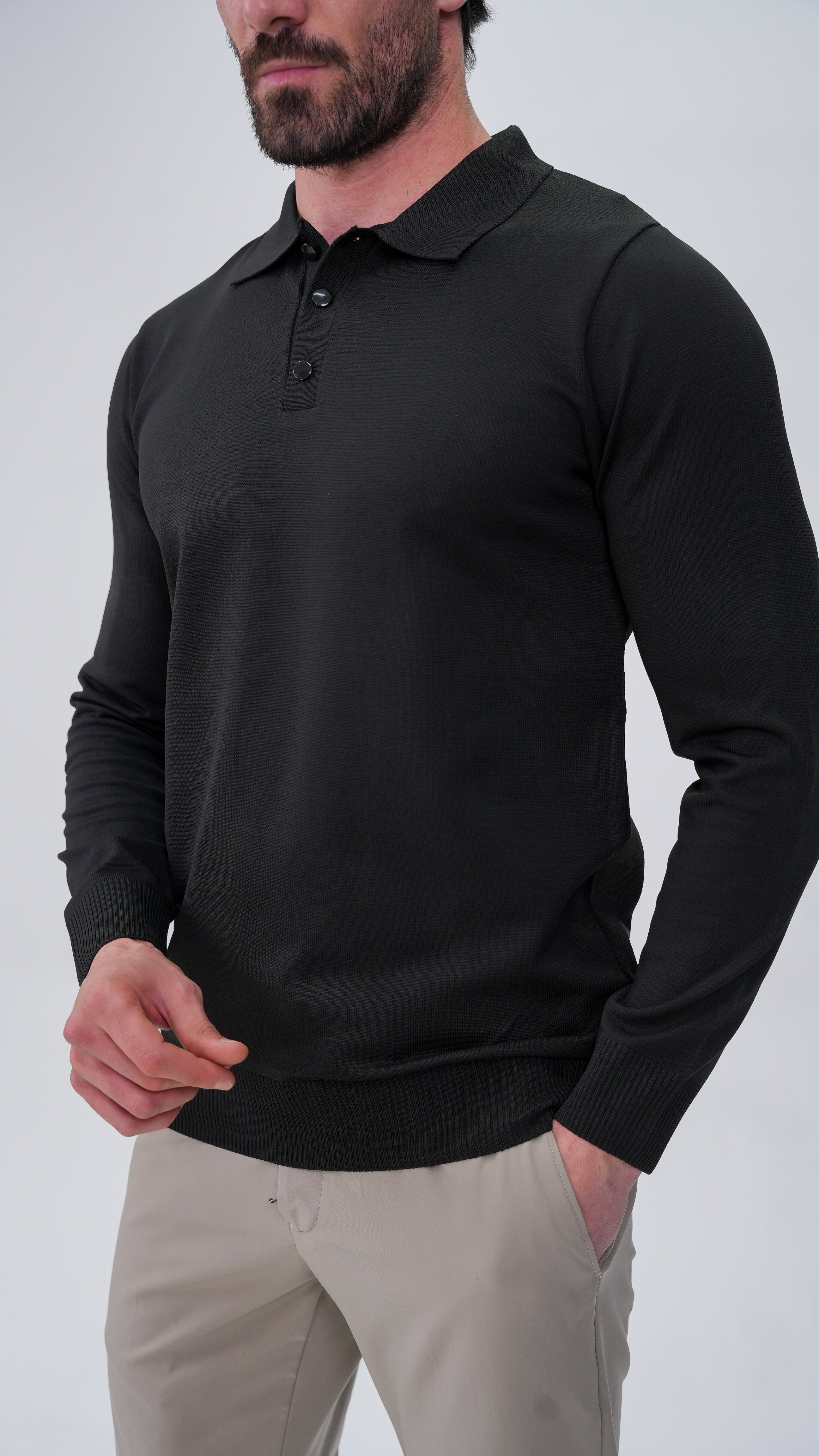 Soucy Polo Yaka Kazak - Siyah