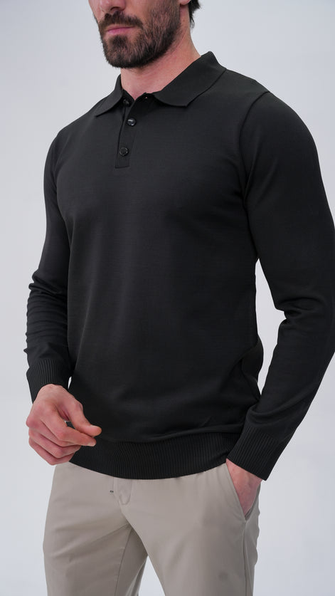 Soucy Polo Yaka Kazak - Siyah