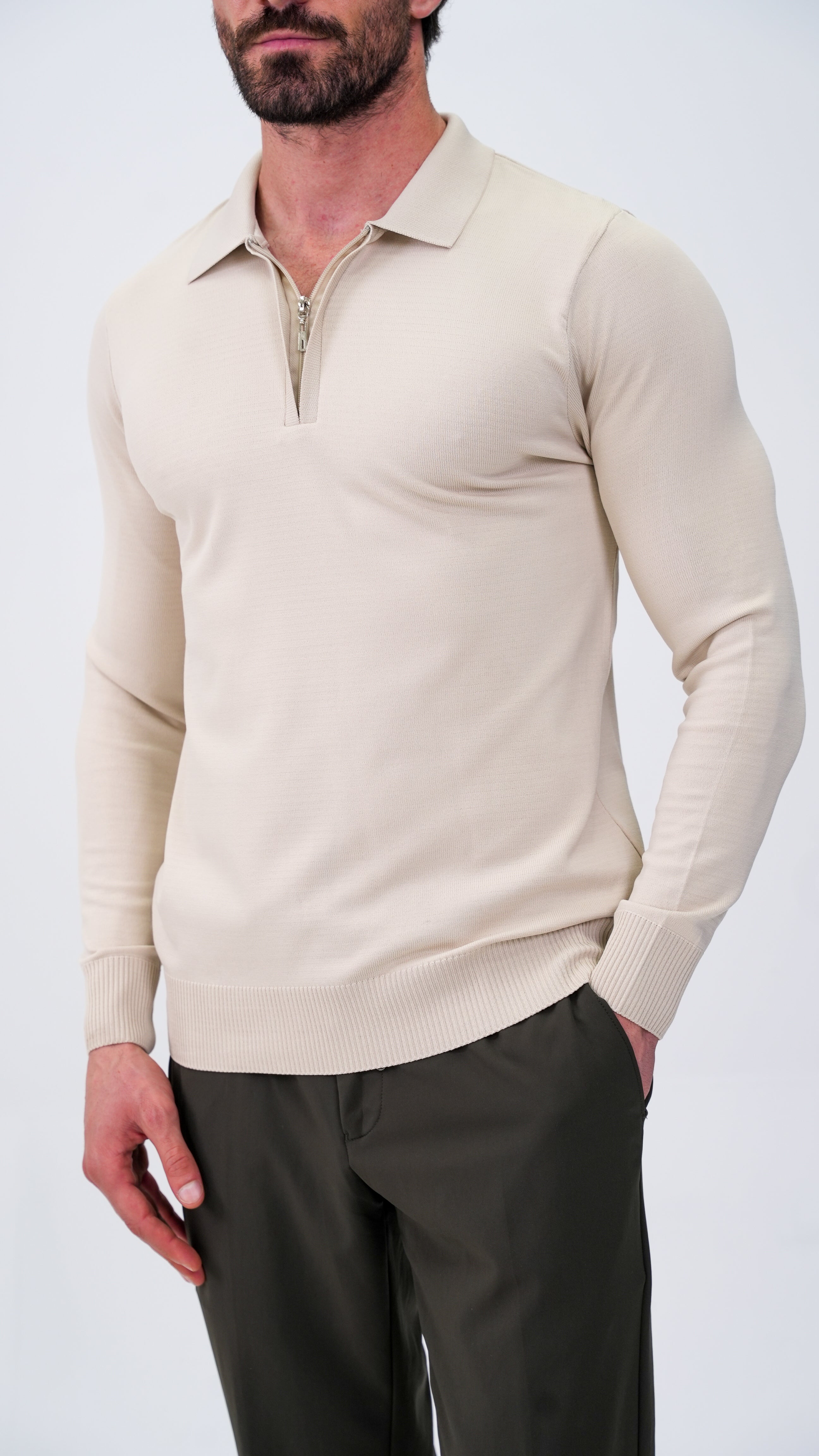 Reclus Polo Yaka Kazak - Taş