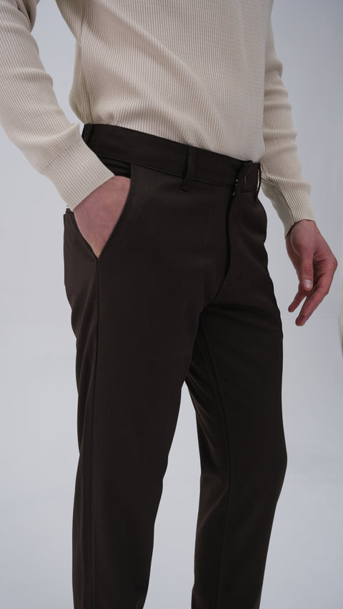 Classic Kumaş Pantolon - Kahverengi