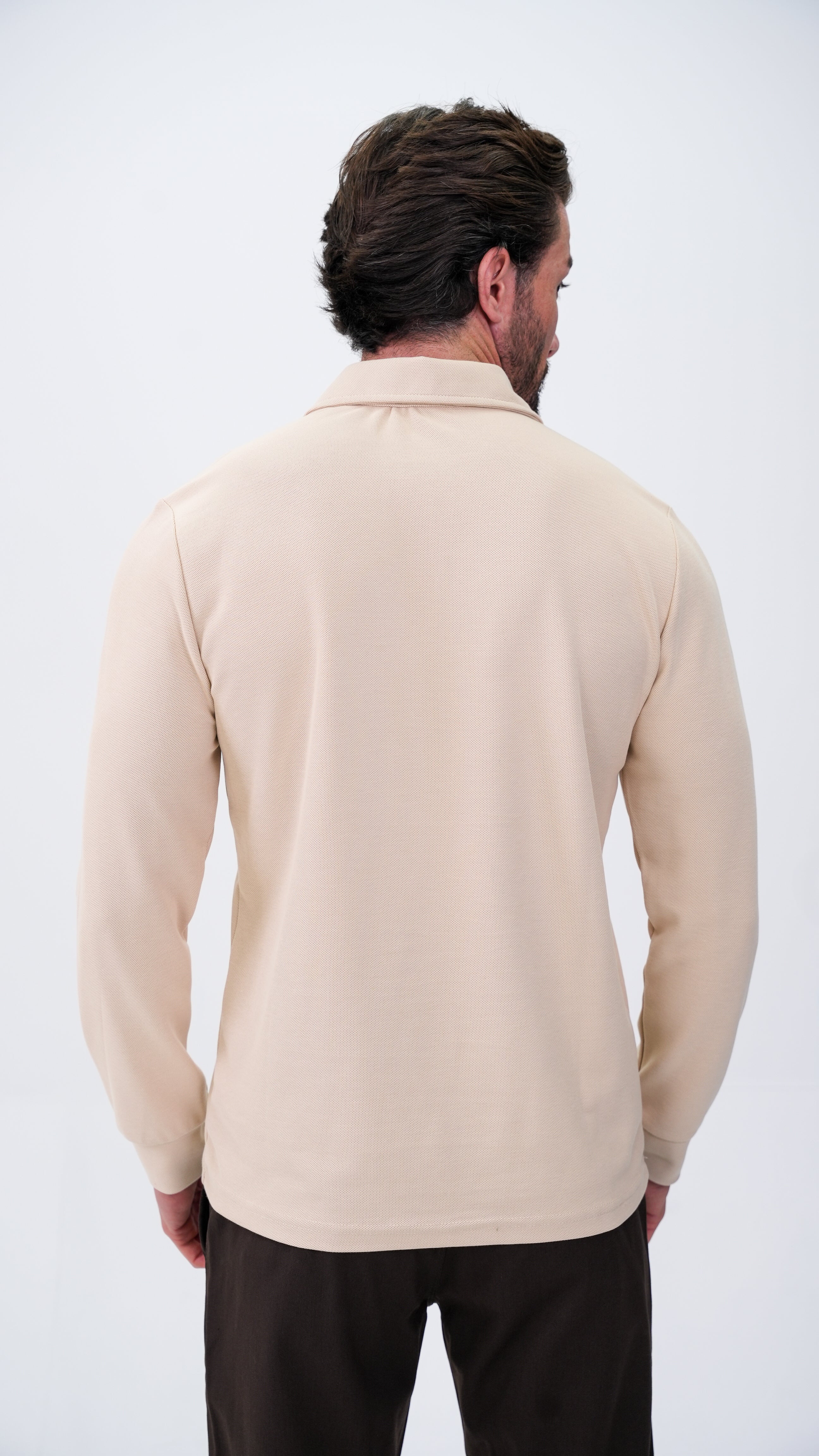 Labiaz Polo Yaka Uzun Kollu T-Shirt - Taş