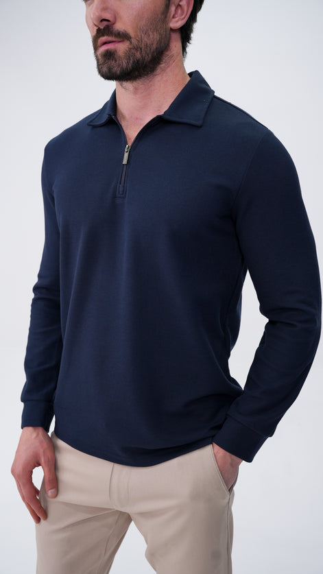 Labiaz Polo Yaka Uzun Kollu T-Shirt  - Lacivert