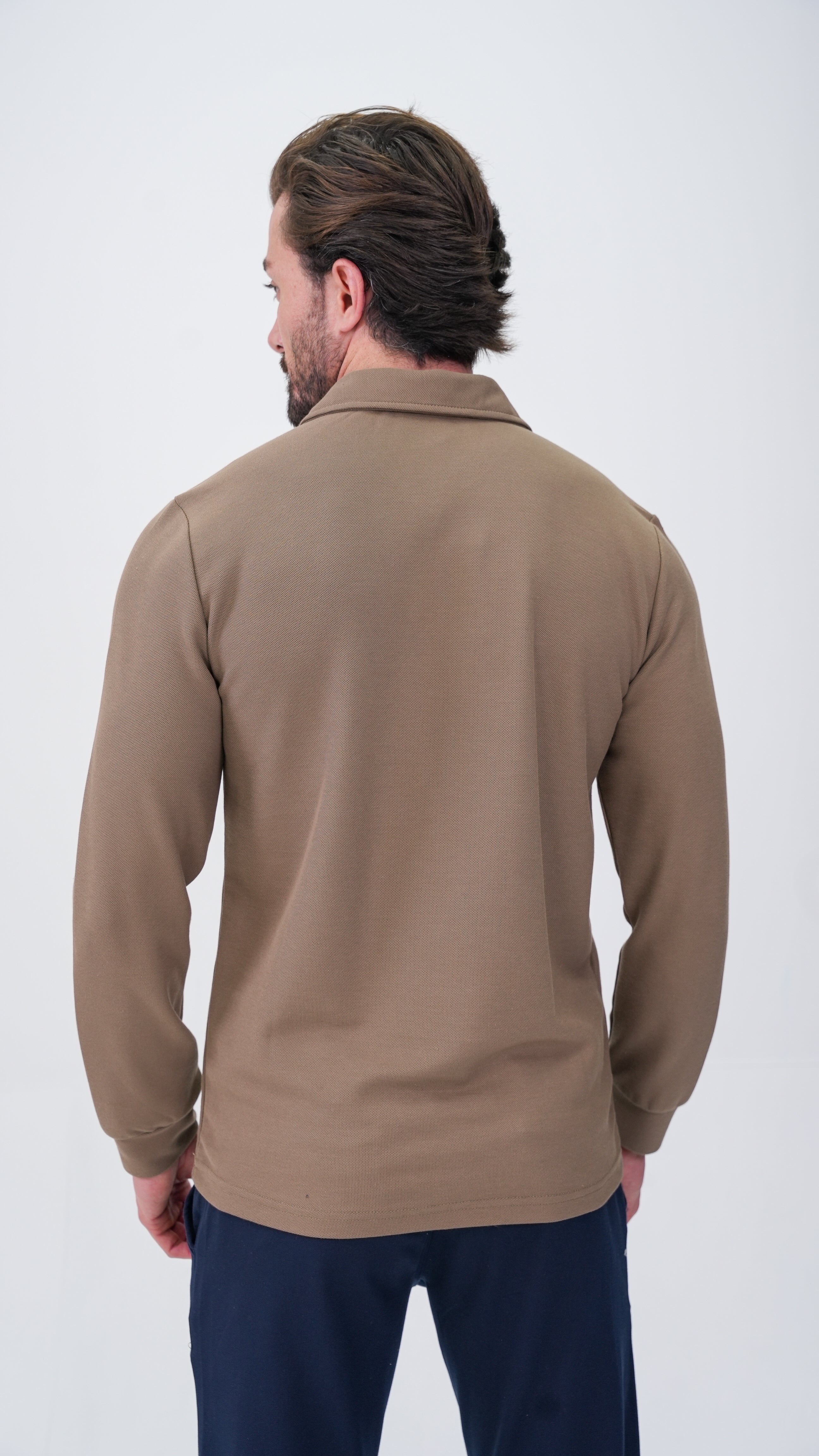 Labiaz Polo Yaka Uzun Kollu T-Shirt - Kahverengi