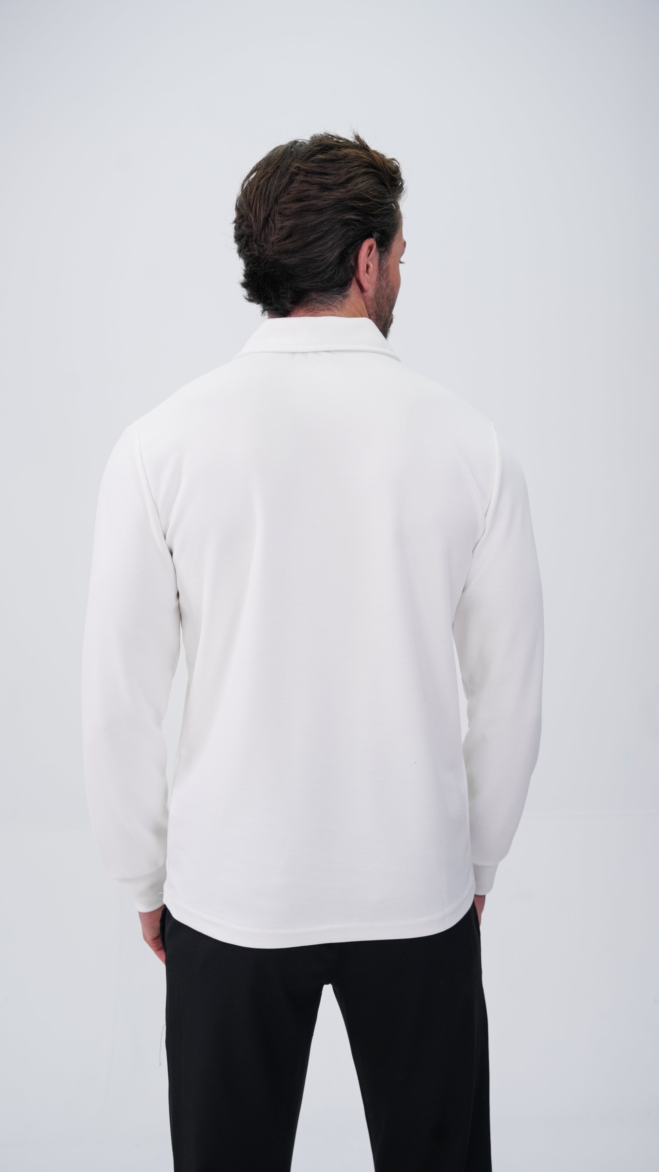 Labiaz Polo Yaka Uzun Kollu T-Shirt - Beyaz