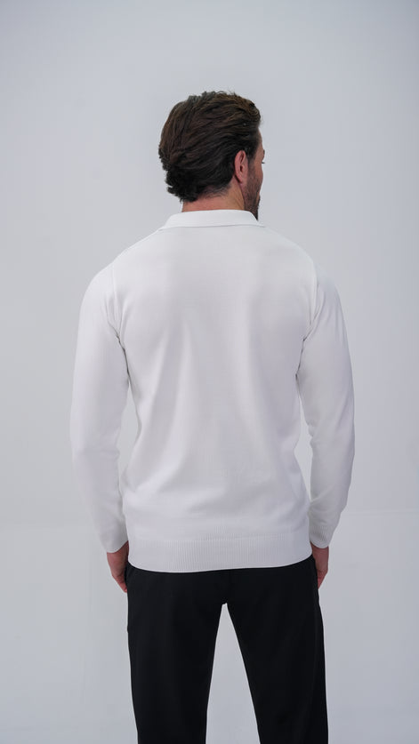 Reclus Polo Yaka Kazak - Beyaz
