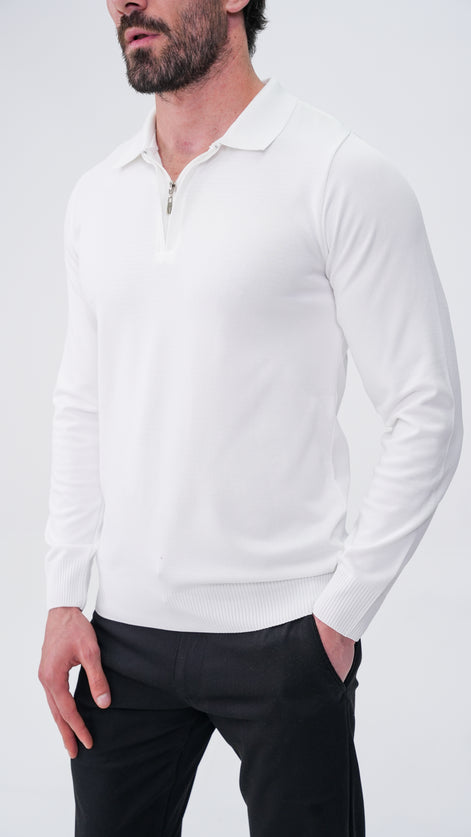 Reclus Polo Yaka Kazak - Beyaz