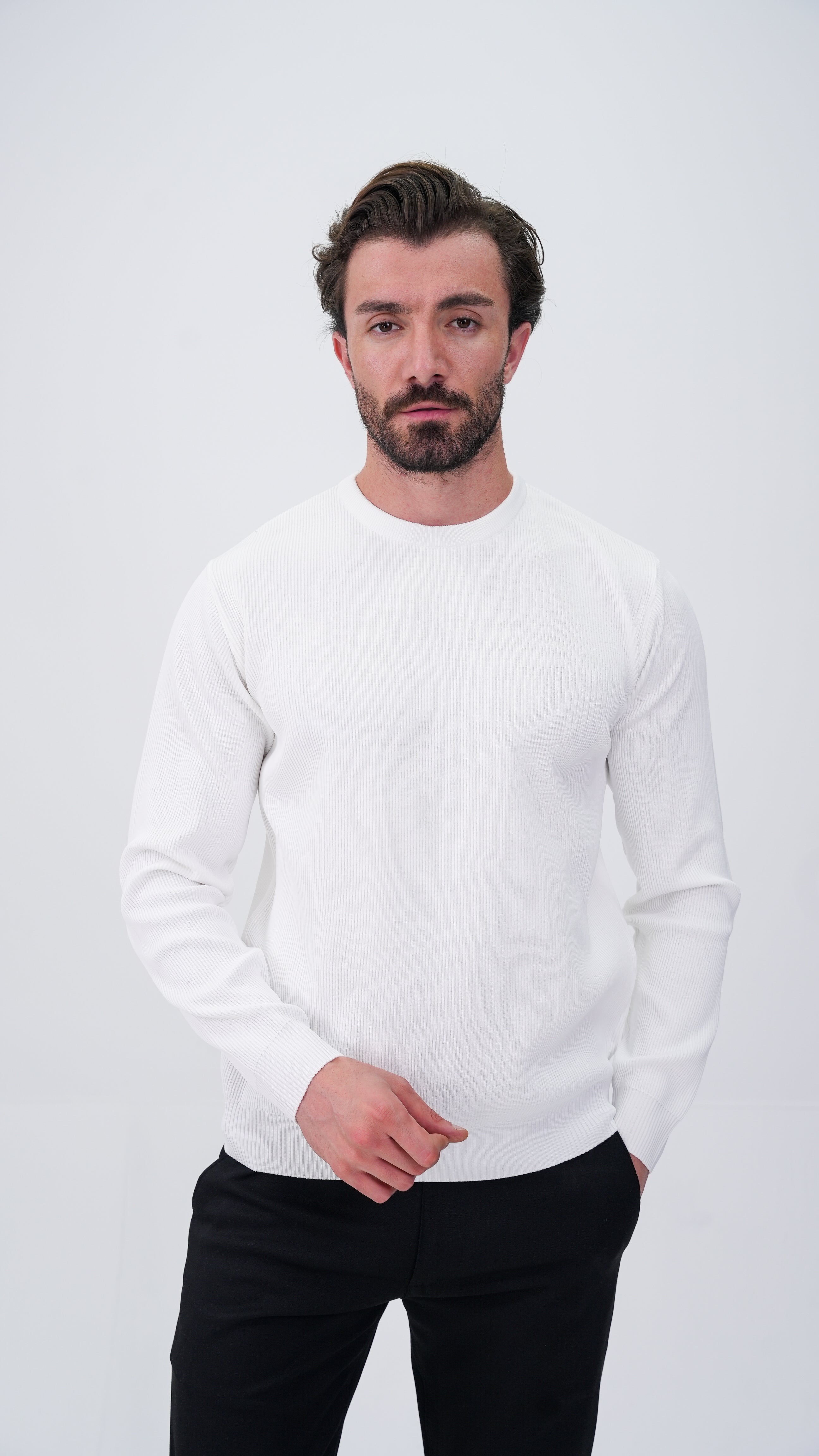 Voissant Bisiklet Yaka Kazak - Beyaz