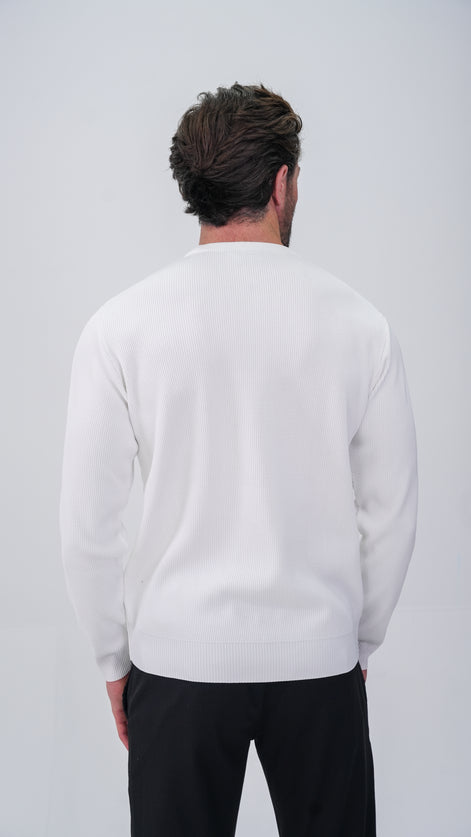 Voissant Bisiklet Yaka Kazak - Beyaz