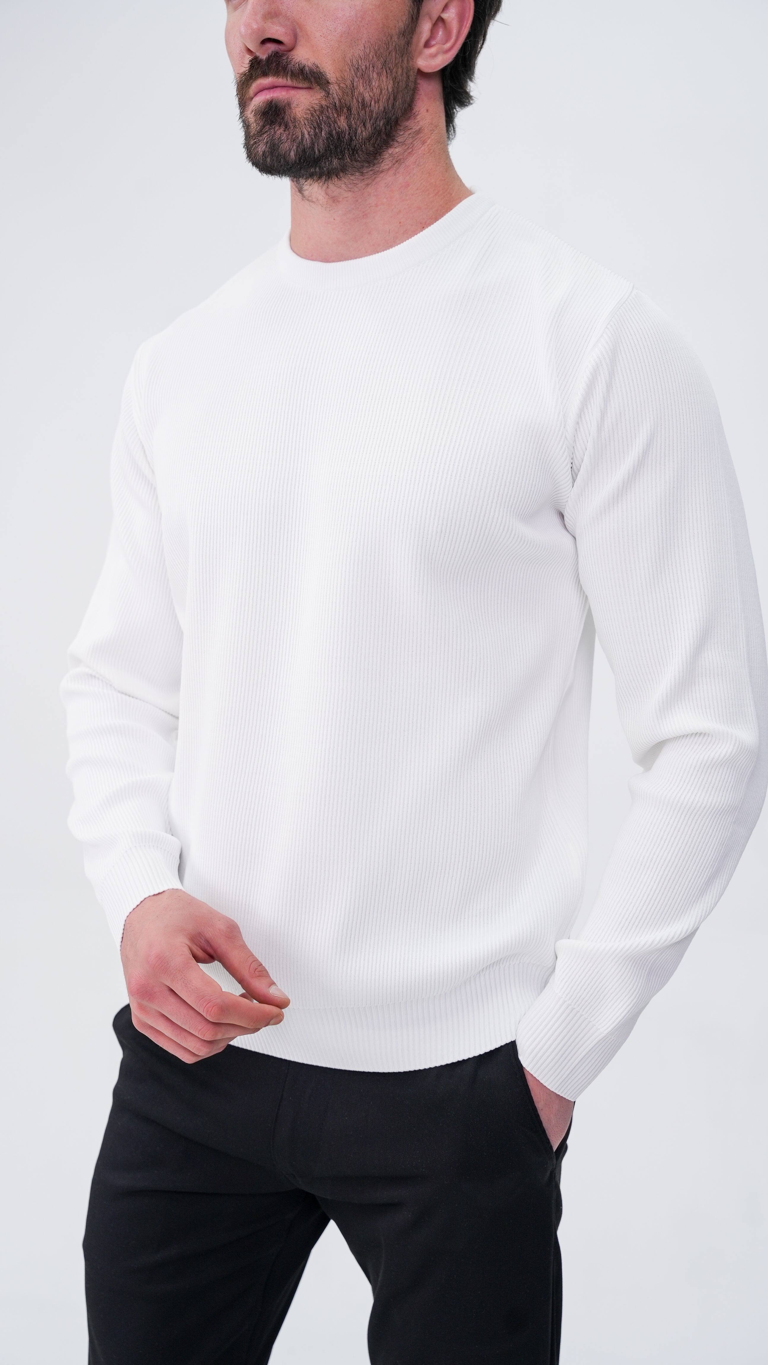 Voissant Bisiklet Yaka Kazak - Beyaz