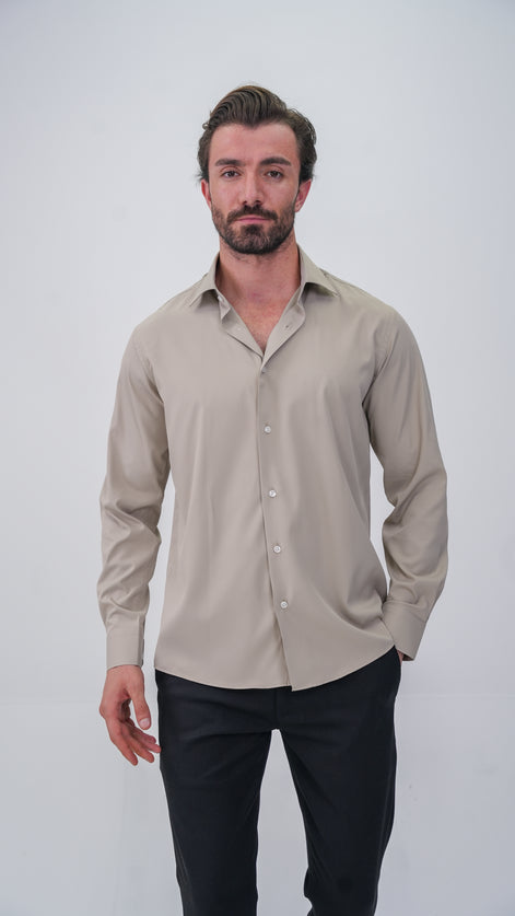 The Luxe Gömlek - Koyu Bej