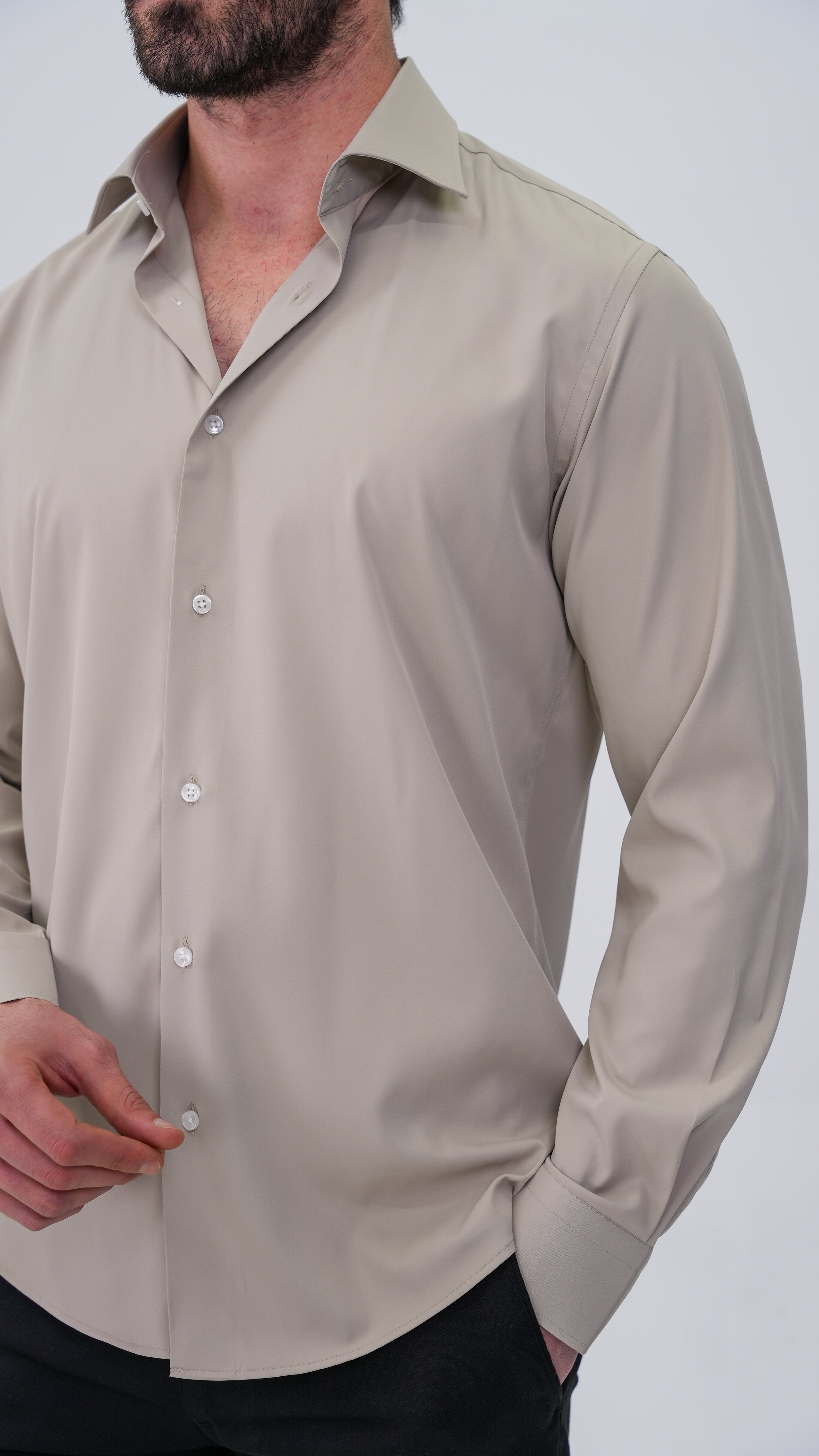 The Luxe Gömlek - Koyu Bej