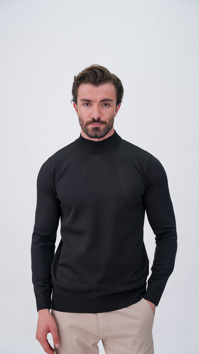 Grosse Yarım Boğazlı Kazak - Siyah