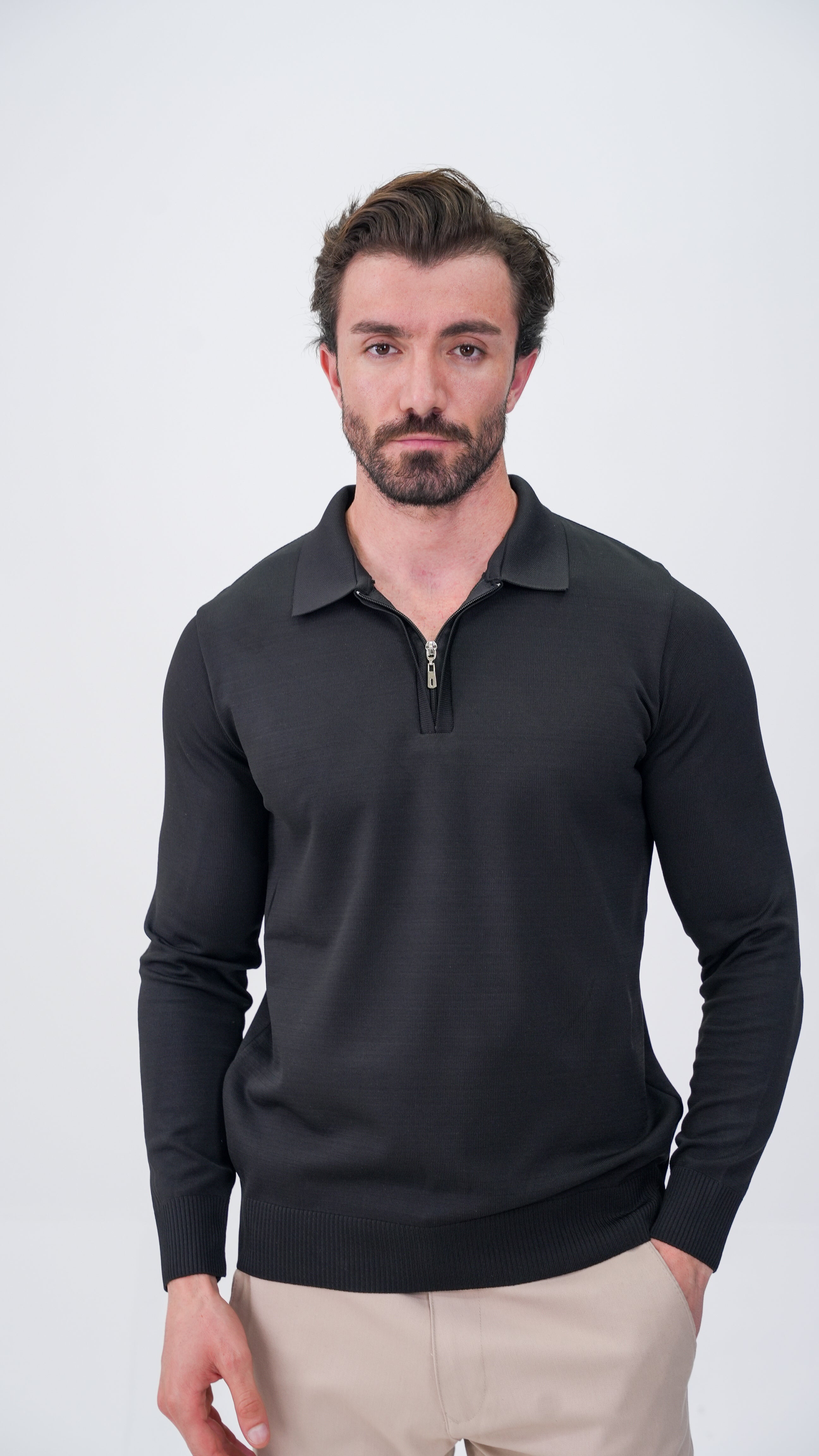 Reclus Polo Yaka Kazak - Siyah