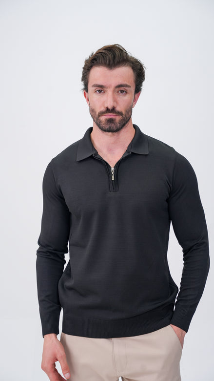 Reclus Polo Yaka Kazak - Siyah