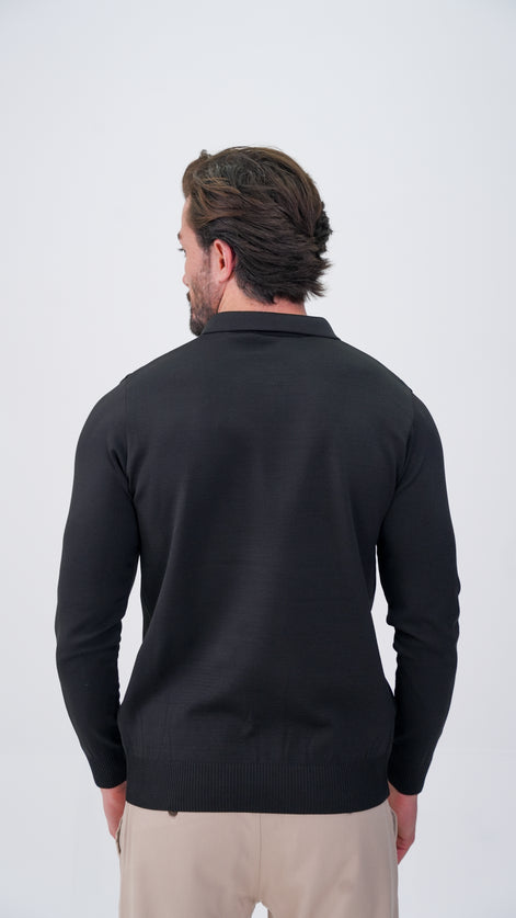 Reclus Polo Yaka Kazak - Siyah