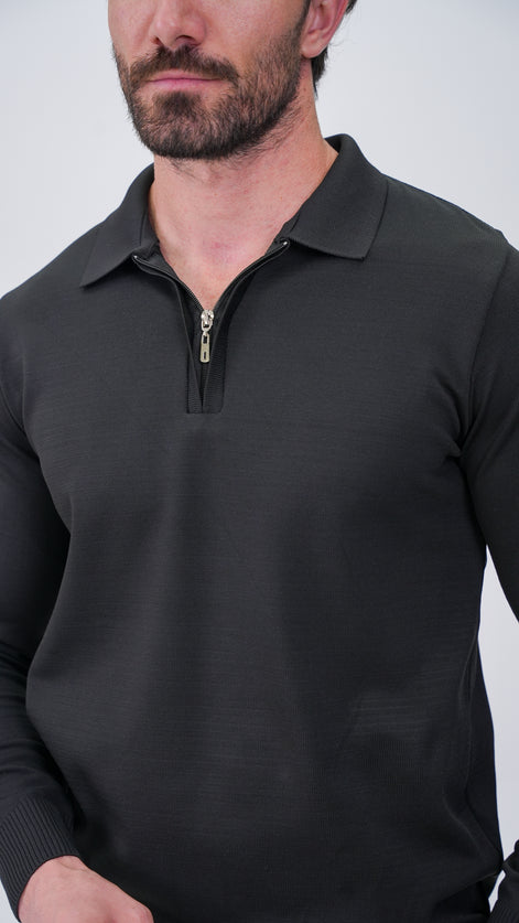 Reclus Polo Yaka Kazak - Siyah