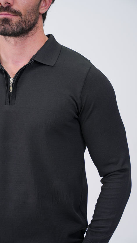 Reclus Polo Yaka Kazak - Siyah