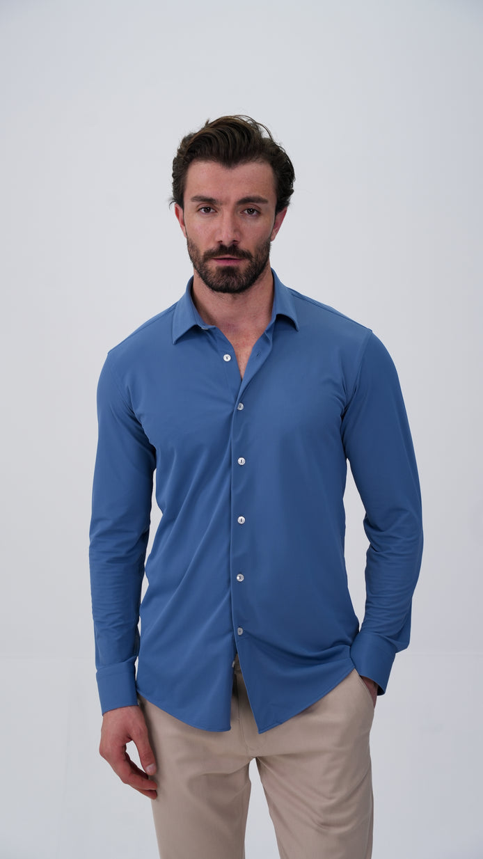 Stretchy Gömlek - Mavi