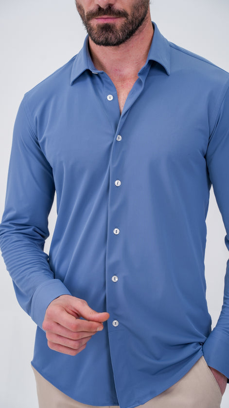 Stretchy Gömlek - Mavi