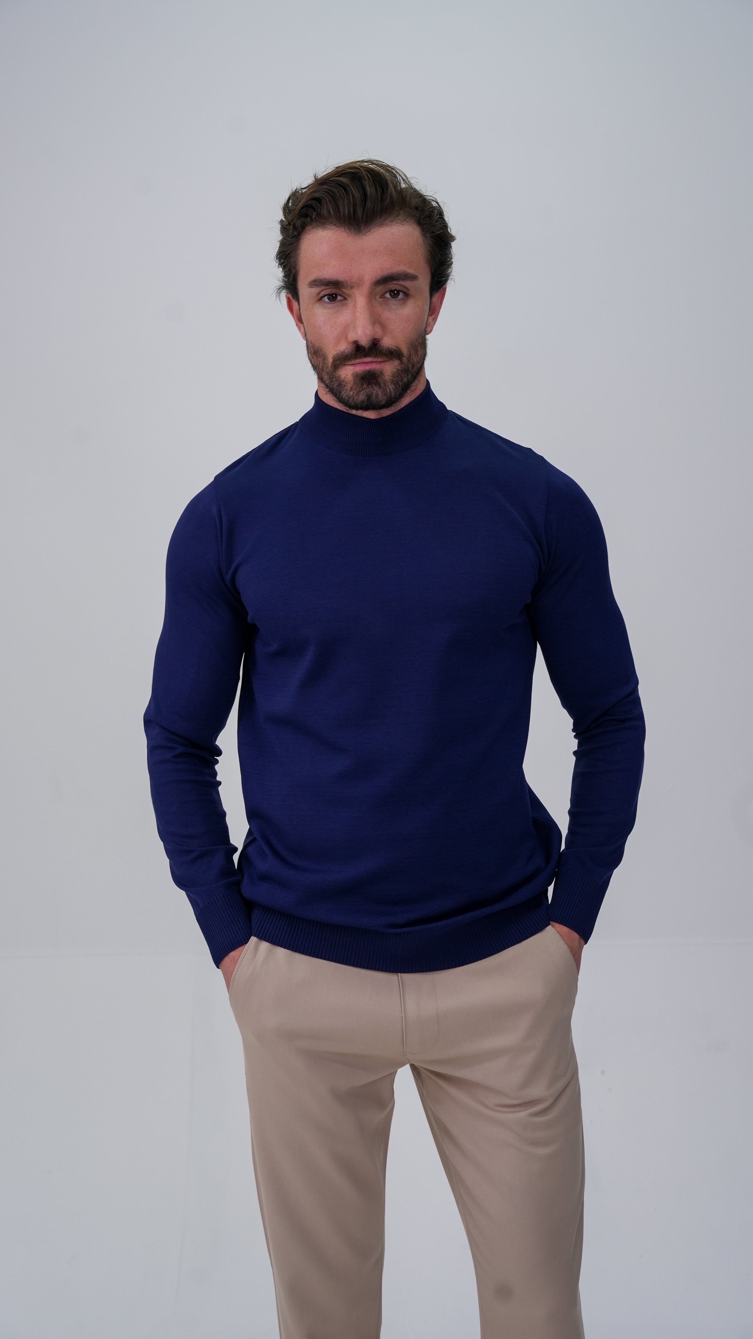 Grosse Yarım Boğazlı Kazak - Lacivert