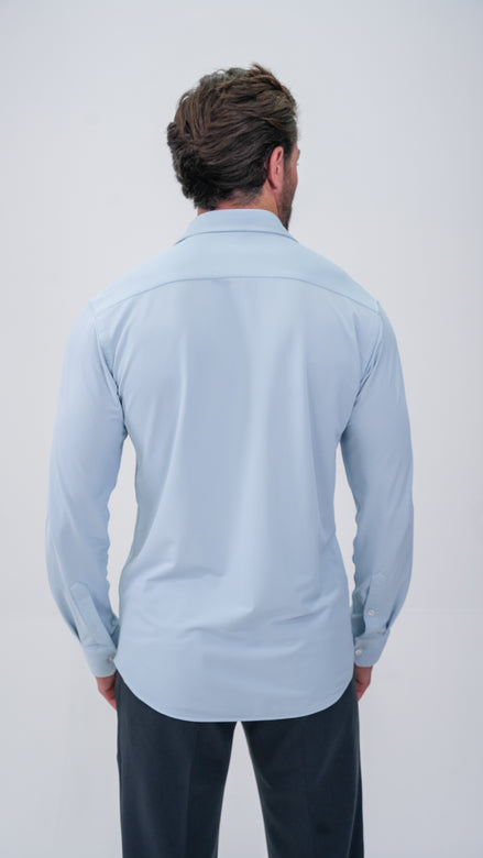 Stretchy Gömlek - Buz Mavisi