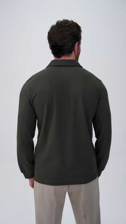 Labiaz Labiaz Polo Yaka Uzun Kollu T-Shirt  - Haki